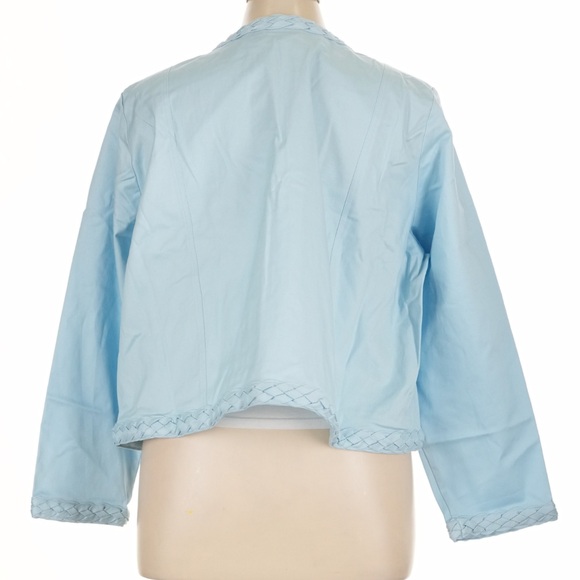 Ming Wang Blue Braided Double Pocket Shoulder Pad Blazer - Picture 3 of 8